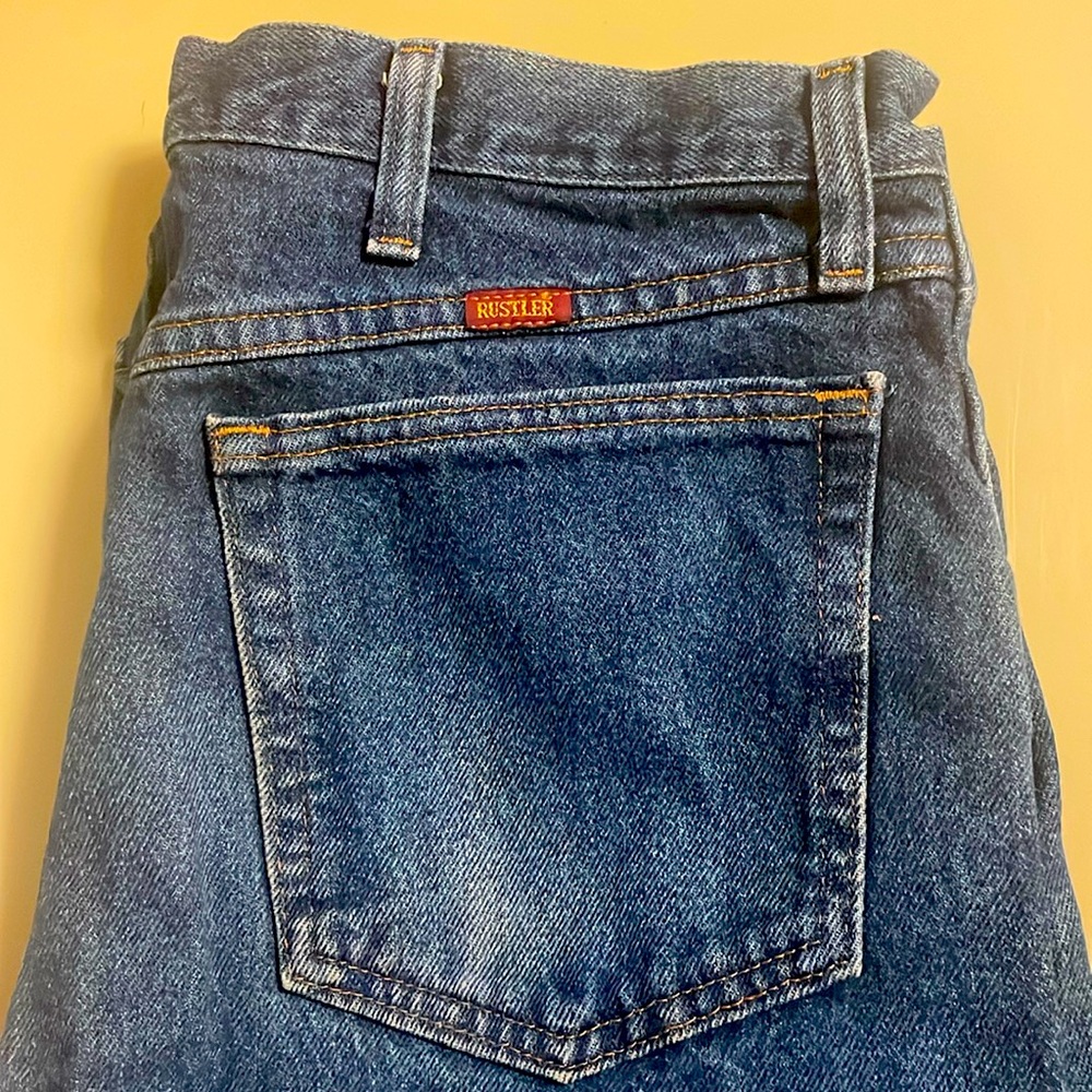 Classic Rustler Blue Denim Jeans 35x30